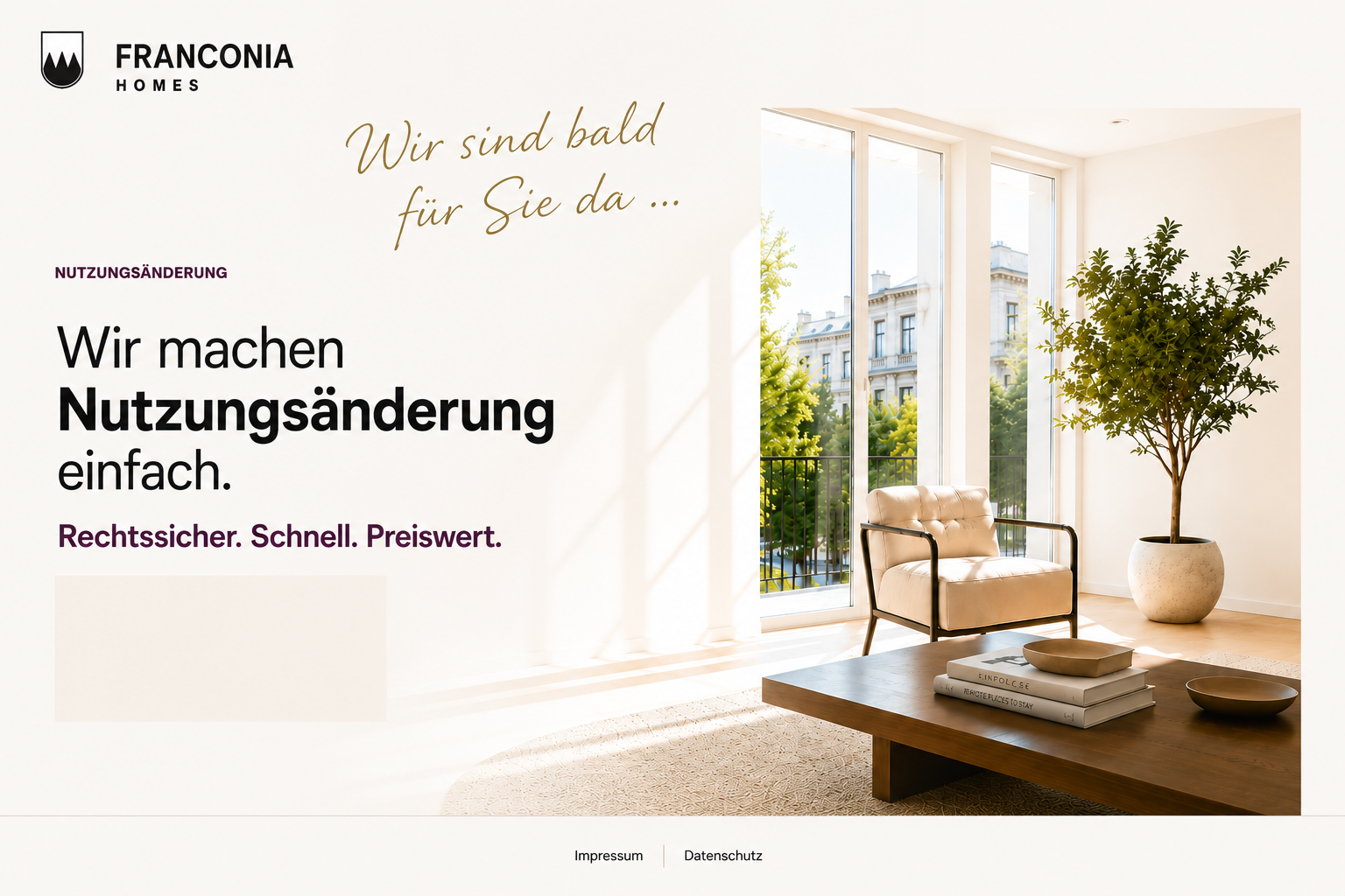 franconia homes – wir sind bald für Sie da